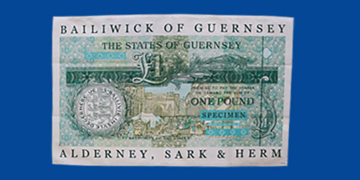 £1 B. Haines signatory Guernsey Bank Note (Y Prefix) Tea towel